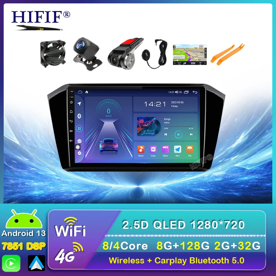 

Автомагнитола мультимедийный плеер для VW Passat B8 2015-2018 1Din Android 13 Авторадио GPS навигация DSP магнитофон IPS головное устройство