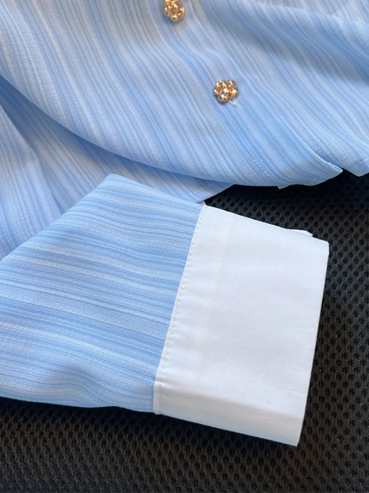 Офисные женские продвинутые модные рубашки с воротником-поло и длинными