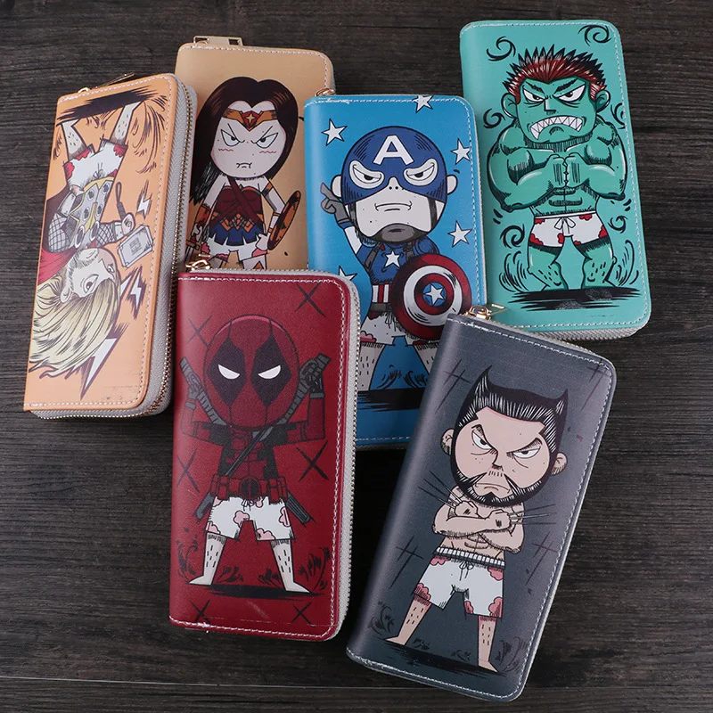 

Women's Wallet Marvel Anime The Avengers Super Heroes Cartoons Wallet Boys Fashion Creativity Handbag Purse Men's Wallet Gifts