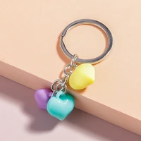 new design love heart keychains for car key women men handbag accessories diy handmade key ring jewelry gifts