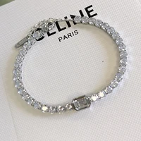 stainless steel with full zircon bracelets for women new vogue universal female style full diamond square hand band tarnish free