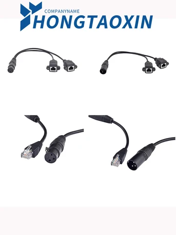 Адаптер для кабеля 30 см, переходник со штекера и гнезда RJ45 на штекер XLR 3 Pin для XLR3 stage lighting DMX512, сетевой трансмиссионный кабель, усилитель мощности