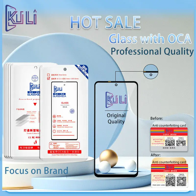 

KULI Glass Ｗith OCA 2.5D Flat Pantalla For Samsung A10 A20 A30 A40 A50 A60 A70 A80 A90 Repair Screen Front Part Digitizer Broken