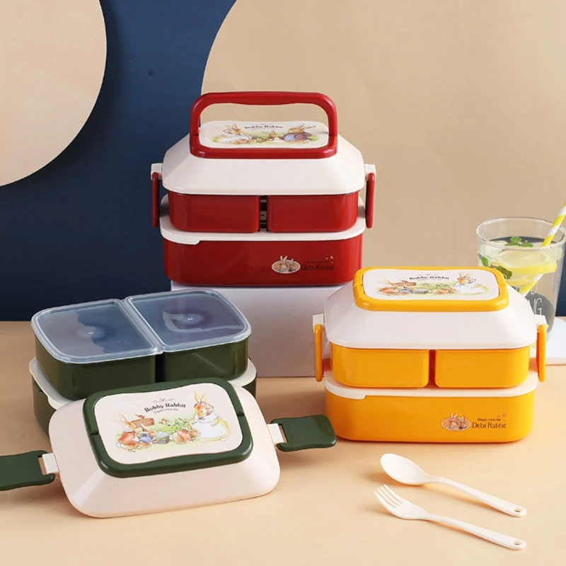 

Bento Boxes for Adult Bento Lunch Box for Kid Children Leak-Proof Portable for On-the-Go Meal Food-Safe Material BPA-Free