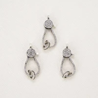 hook chain silver color lobster clasp jewellery making supplies vintage micro pave zircon grey accessories diy earring pendant