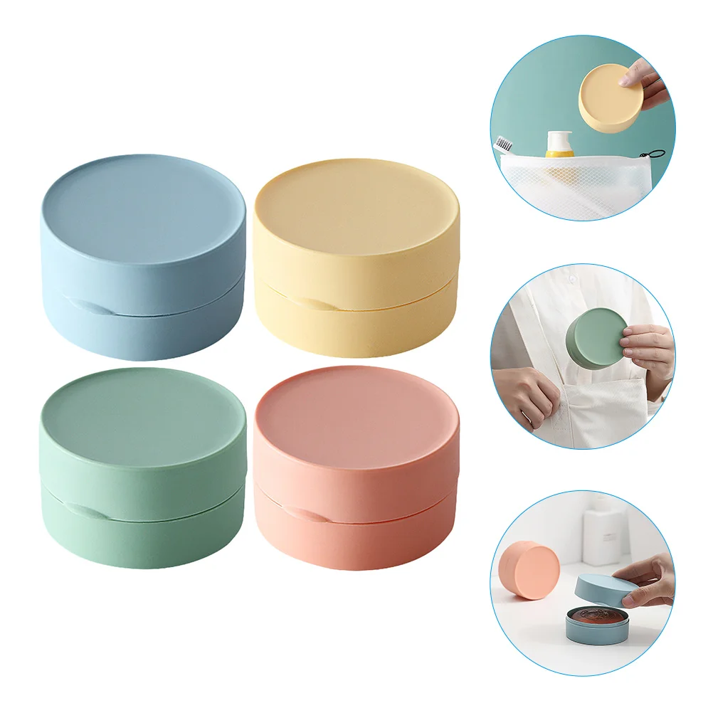 

Round Soap Dish Drain Holder Bar Case Detachable Household Bathroom Supply Shower Saver