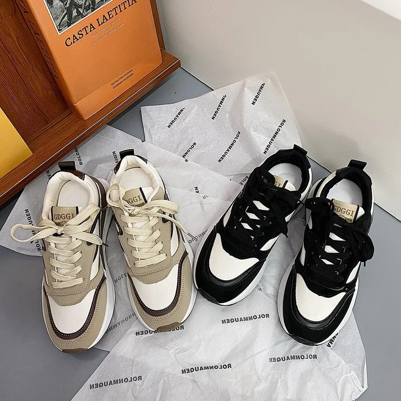 

Daddy shoes spring new color thick bottom elevation street breathable shock absorption casual shoes