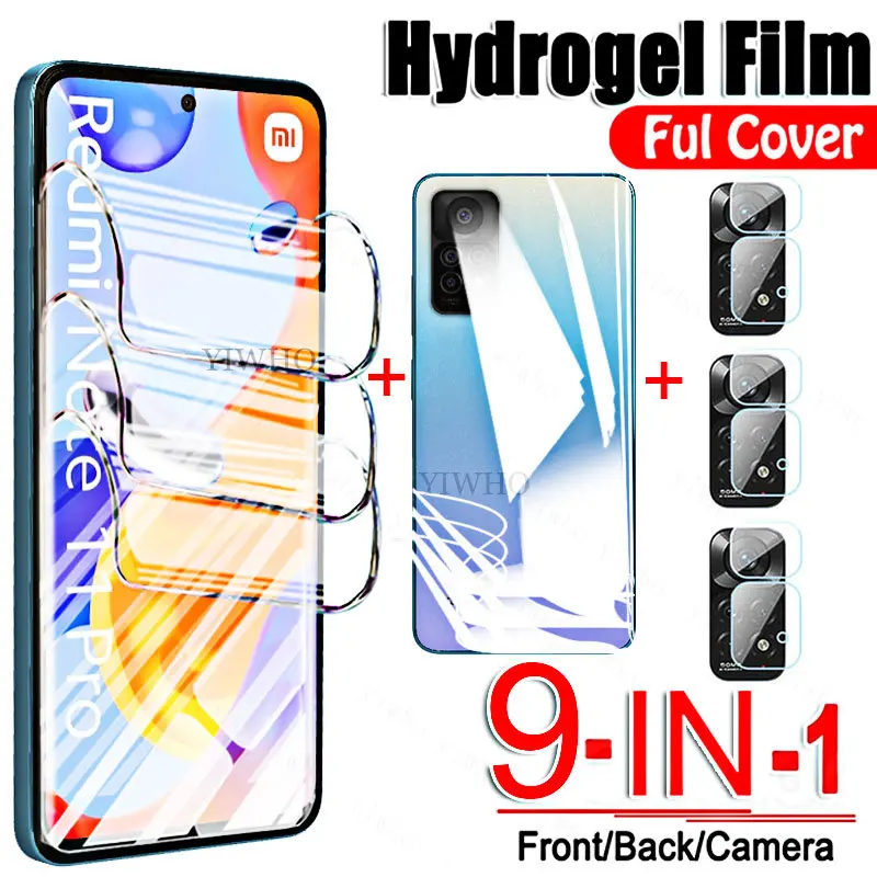 9in1 Hydrogel Film for Xiaomi Redmi Note 11 Pro Plus 5g Screen Protectors on Redmi Note 12 11pro 11s 10 Pro 10a 10c Camera Lens
