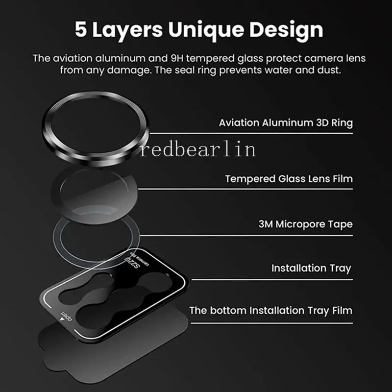 50pcs Camera lens Glass Protector for Samsung S22 Ultra 5G S23 Ultra Lens Cover Tempered Glass for S22 Ultra Lens Case