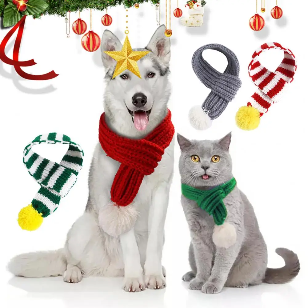 

Enhance Atmosphere Washable Xmas Scarf Kitten Puppy Neck Warmer Party Favor Pet Supplies