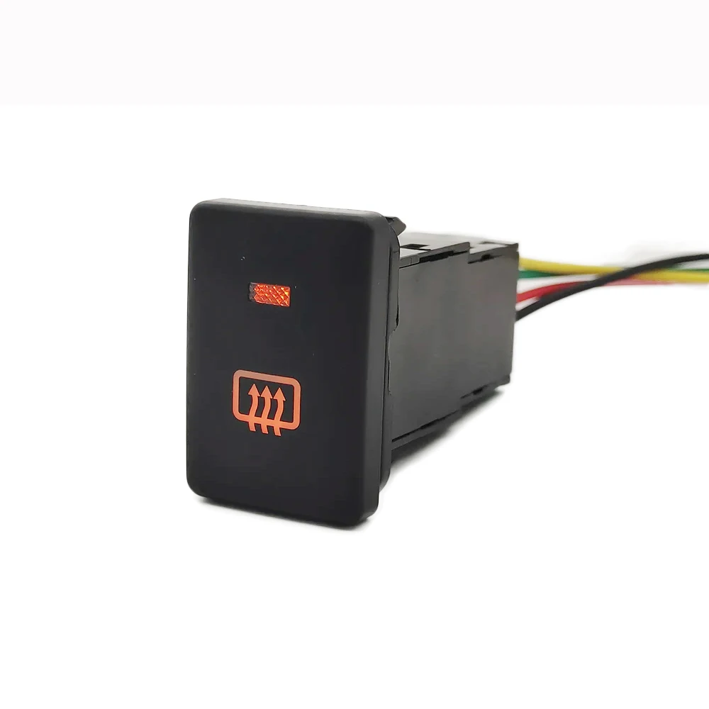 

Оранжевая светодиодная подсветка для автомобиля, кнопка подогрева заднего стекла с соединительным проводом для Toyota Camry Prius Corolla PRADO