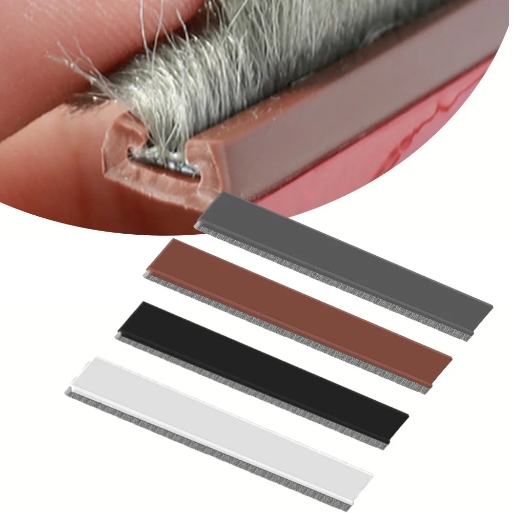 

100CM Door Bottom Brush Seal Strip Insectproof Soundproof Door Bottom Seal Strip Door Sweep Seals Soft Brush Hardware