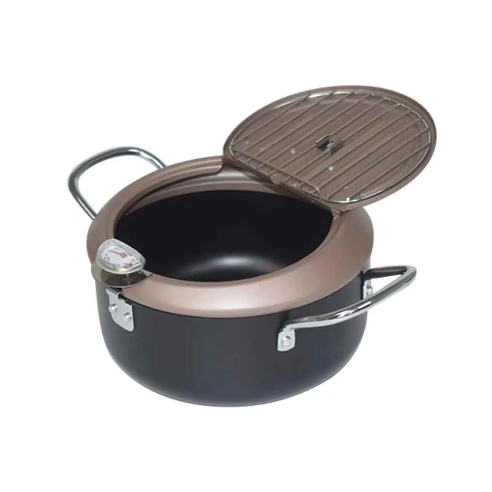 

Oil Drip Rack Cooking Tool Double Handle Non Stick Tempura Fryer Temperature Control Japanese Style Kitchen With Thermometer