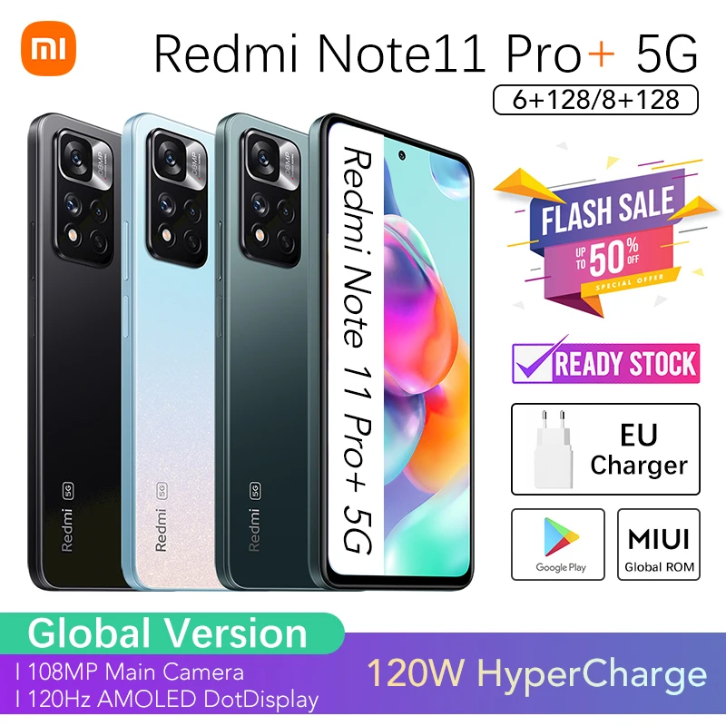 Смартфон Xiaomi RedmСмартфон Redmi Note 11 Pro Plus 5G Global Version | Гиперзарядка 120 Вт Размерность 920