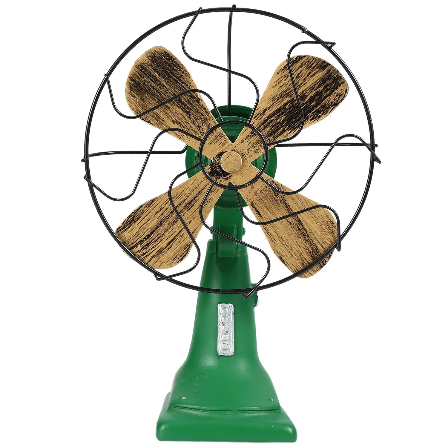 

Retro Nostalgic Fan Home Vintage Fan Miniature Europe Style Figurines Home Decor Green
