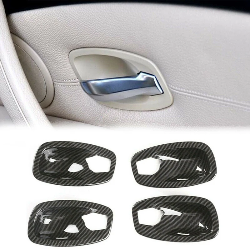 4 шт./набор декоративные накладки на дверную ручку из углеродного волокна для BMW 5