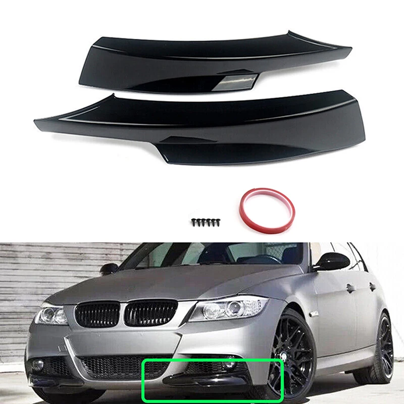 

1Pair Car Front Bumper Side Splitter Lip Spoiler Plastic for BMW E91 Touring/Estate 2009-2012 with M-Tech Bumper LCI/Facelift