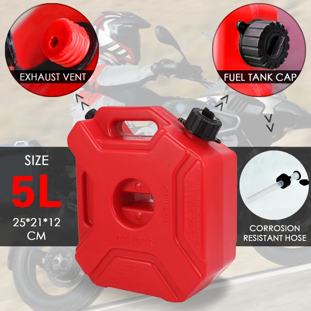 

Motorcycle 5L Portable Jerry Can Gas Fuel Tank Plastic Petrol Car Gokart Spare Container Gasoline Petrol Tanks Canister ATV UTV