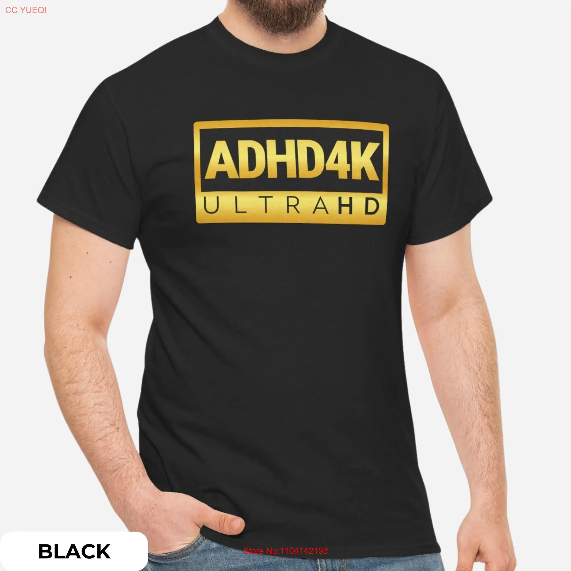 Футболка с высоким разрешением ADHD 4K длинным или коротким рукавом