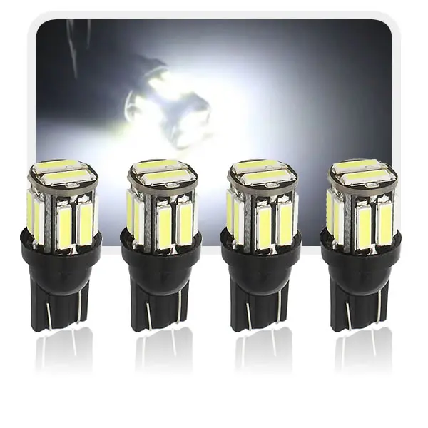 

4 шт. W5W 10-7020 SMD Автомобильный T10 LED 194 168 Замена клина Лампа приборной панели заднего хода Белые синие лампы для габаритных огней