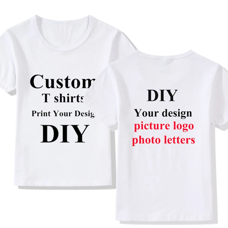Chirdren Custom T-Shirts DIY Print Your Design Boys/Girls DIY Tee Shirts Tops Front and Back DIY Print,Contact Seller Frist