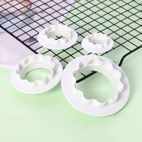4pcs wreath biscuits baking accessories 3d diy sugar craft chocolate cutter mould fondant wedding party cake decorating tools