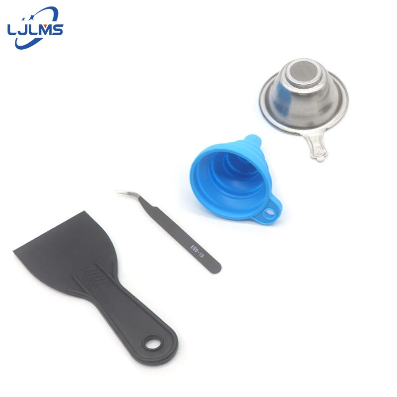 

3D Printer parts Silicon Funnel+Metal UV Resin Filter Cup+tweezers+SLA Resin Special tool shovel for ANYCUBIC Photon DLP parts