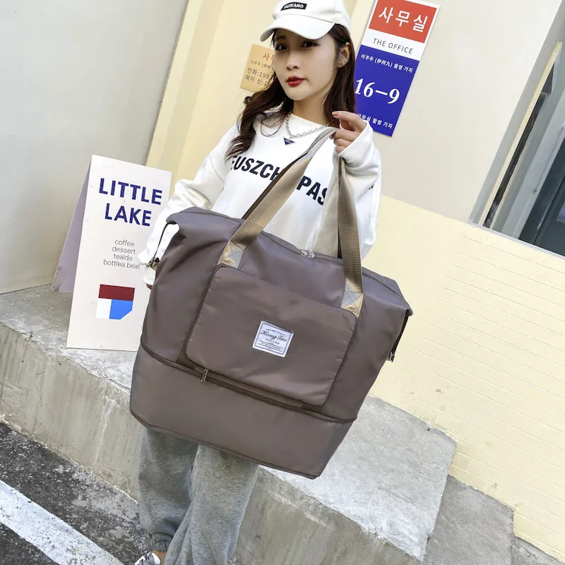 Foldable Travel Tote Versatile Luggage Bags Women Handbag Fitness Yoga Storage Pack Waterproof Duffle Single-shoulder Bag 2023