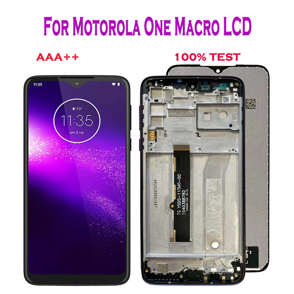 

Original For Motorola One Macro LCD Xt2016-2 Display Touch Screen Digitizer Assembly Replacement Part For Moto One Macro Display