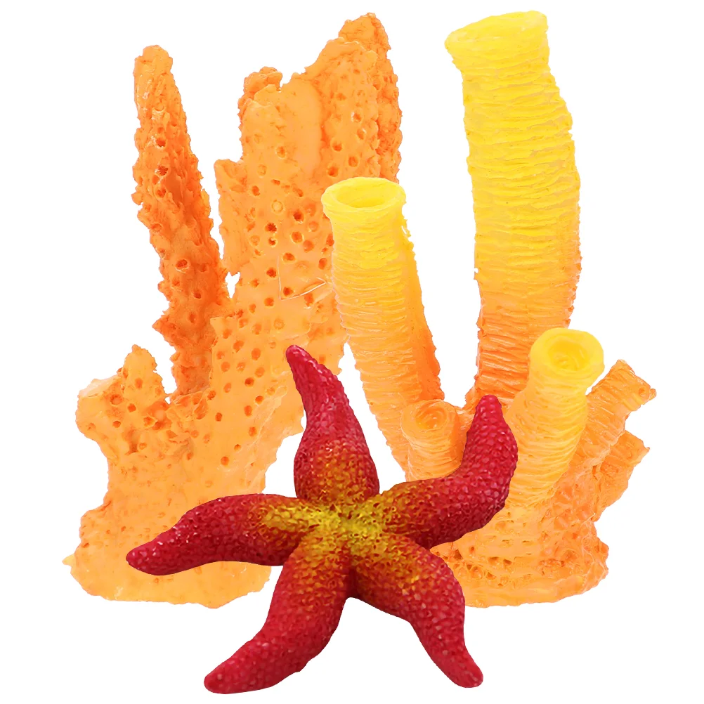 

Coral Aquarium Decor Tank Decorative Decorations Sculpture Artificial Cart Resin Fake Simulated Figurine Reef Ornament