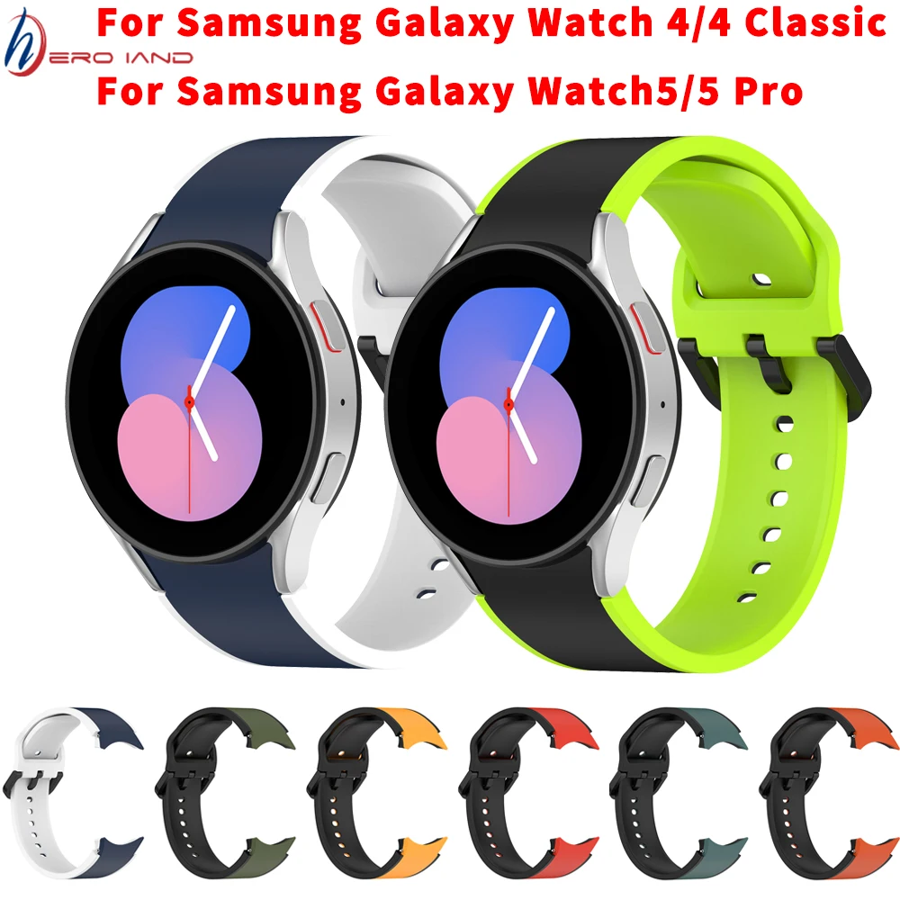 

Ремешок силиконовый для смарт-часов Samsung Galaxy Watch 4 40 мм 44 мм 5 Pro, спортивный браслет для Galaxy Watch 4 Classic 42 мм 46 мм