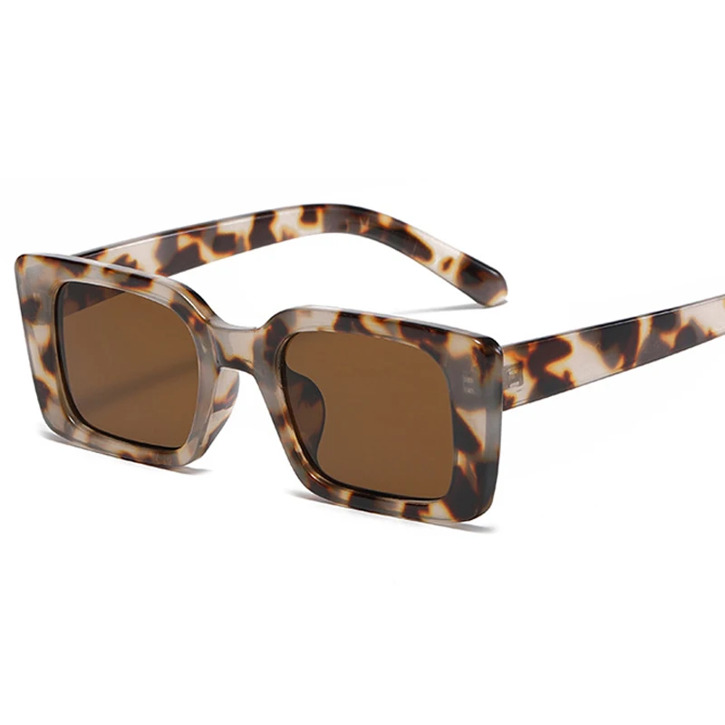 

Square Fashion Sunglasses Women Retro Leopard Print Sunshade UV400 Men Popular Rectangle Sun Glasses