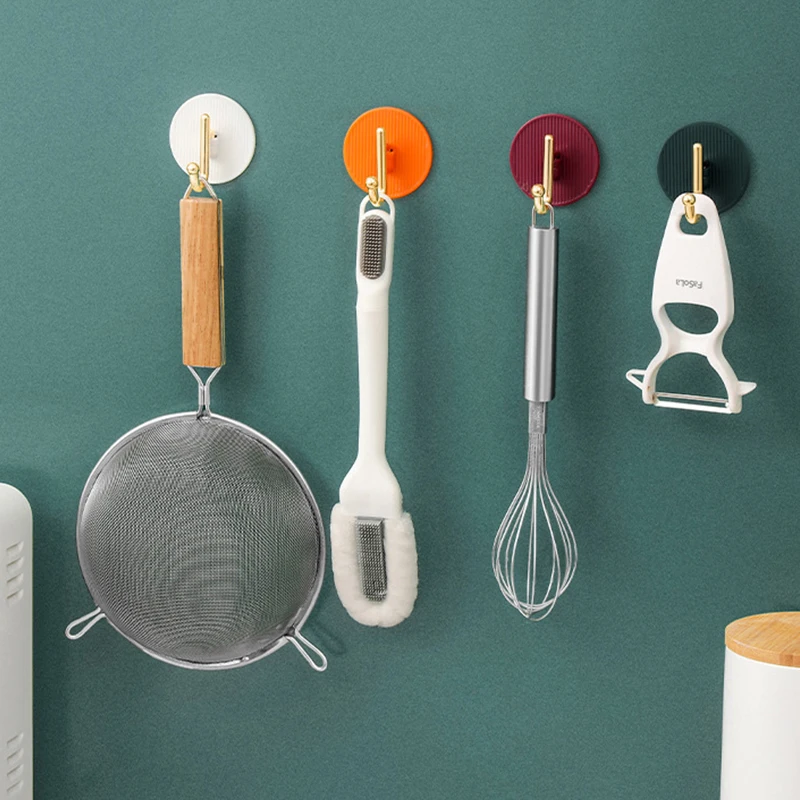 

Durable Hooks Self-adhesive Hooks Traceless Hooks Punch-free Hooks Light Luxury Multi-color Practical Convenient Household Item