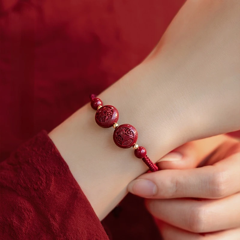 

2023 Chinese Zodiac Bracelet Women's Rabbit Vermillion Red Rope Amulet