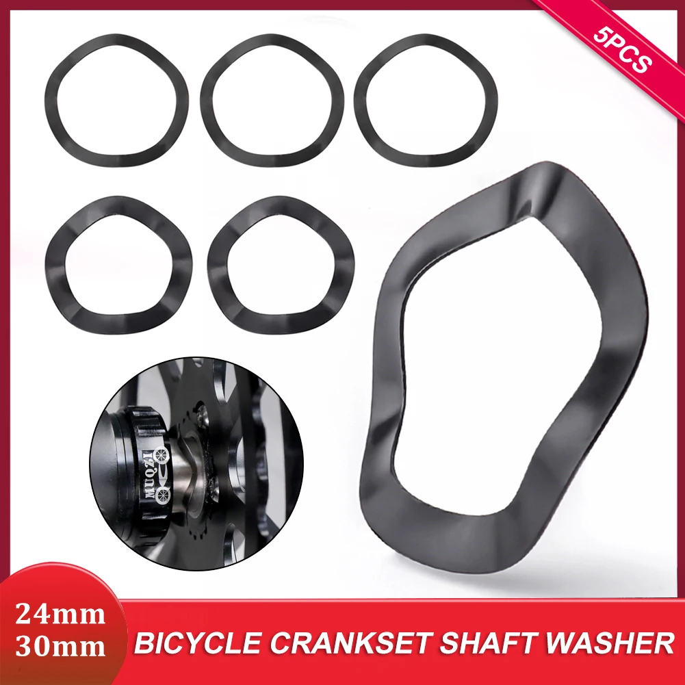 

5Pcs 24/30mm Bicycle Steel Wave Washer MTB Crankset Shaft Washers BB30 PF30 BB386 Bottom Bracket Adjust Washers Bike Parts
