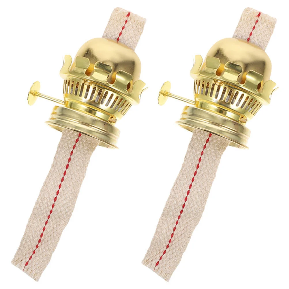 

2 Pcs Part Kerosene Oil Lamp Parts Replacement Burner Wick Vintage Accessories Replaceable Metal Burners Retro