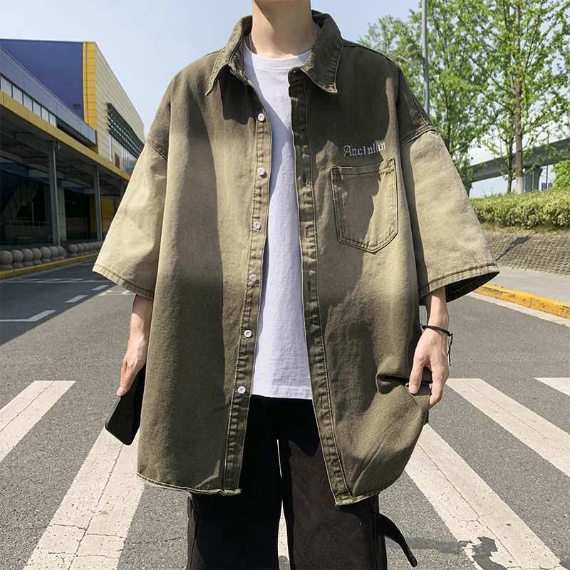 Джинсовая куртка jiujimaku в стиле ретро с градиентом Мужская модная брендовая