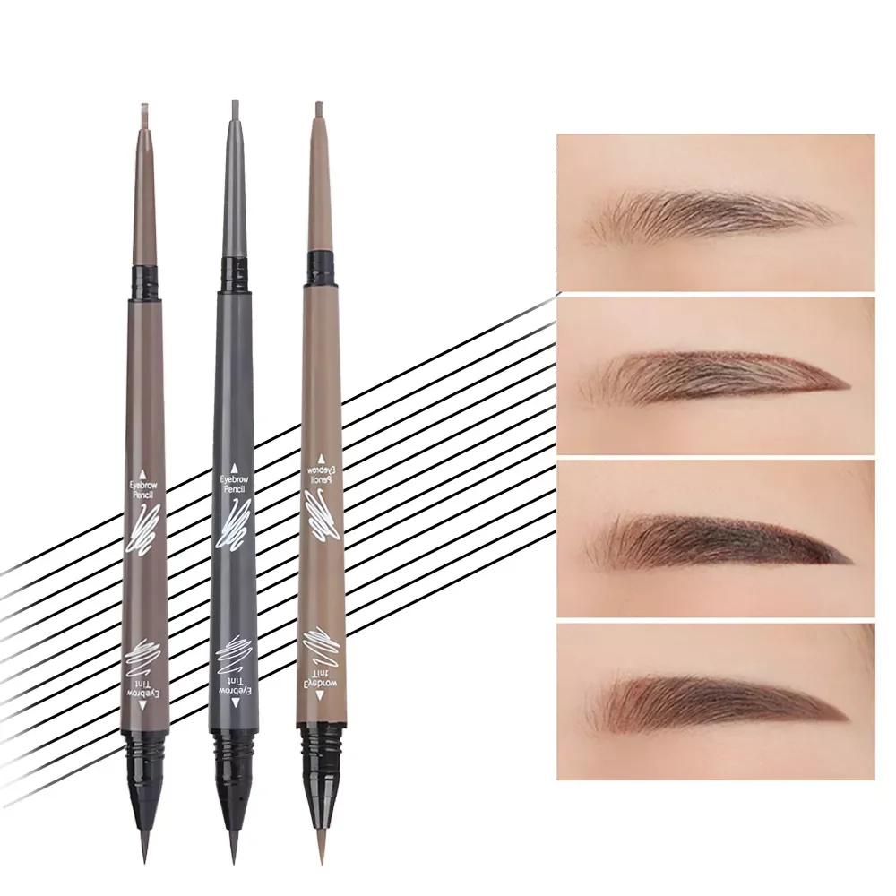 

NEW Eyebrow Pencil + Tint Eyebrow Liquid 24H Long Lasting Eyebrow Tattoo Tint Pen Double Head Super Fine Brow Line Pen