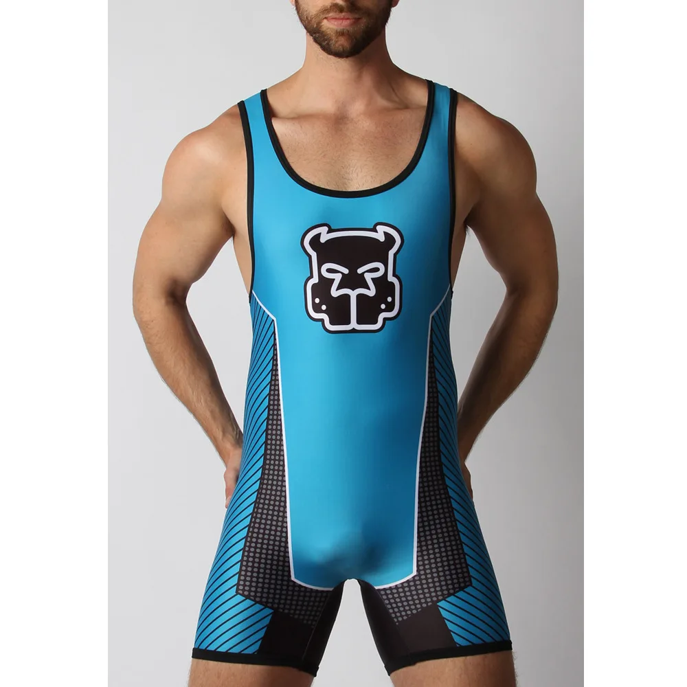 Men's Performance Wrestling Singlets Race Suit Solid Color Sleeveless Boxing Skinsuit Weightlifting Tights Gym Training Clothing