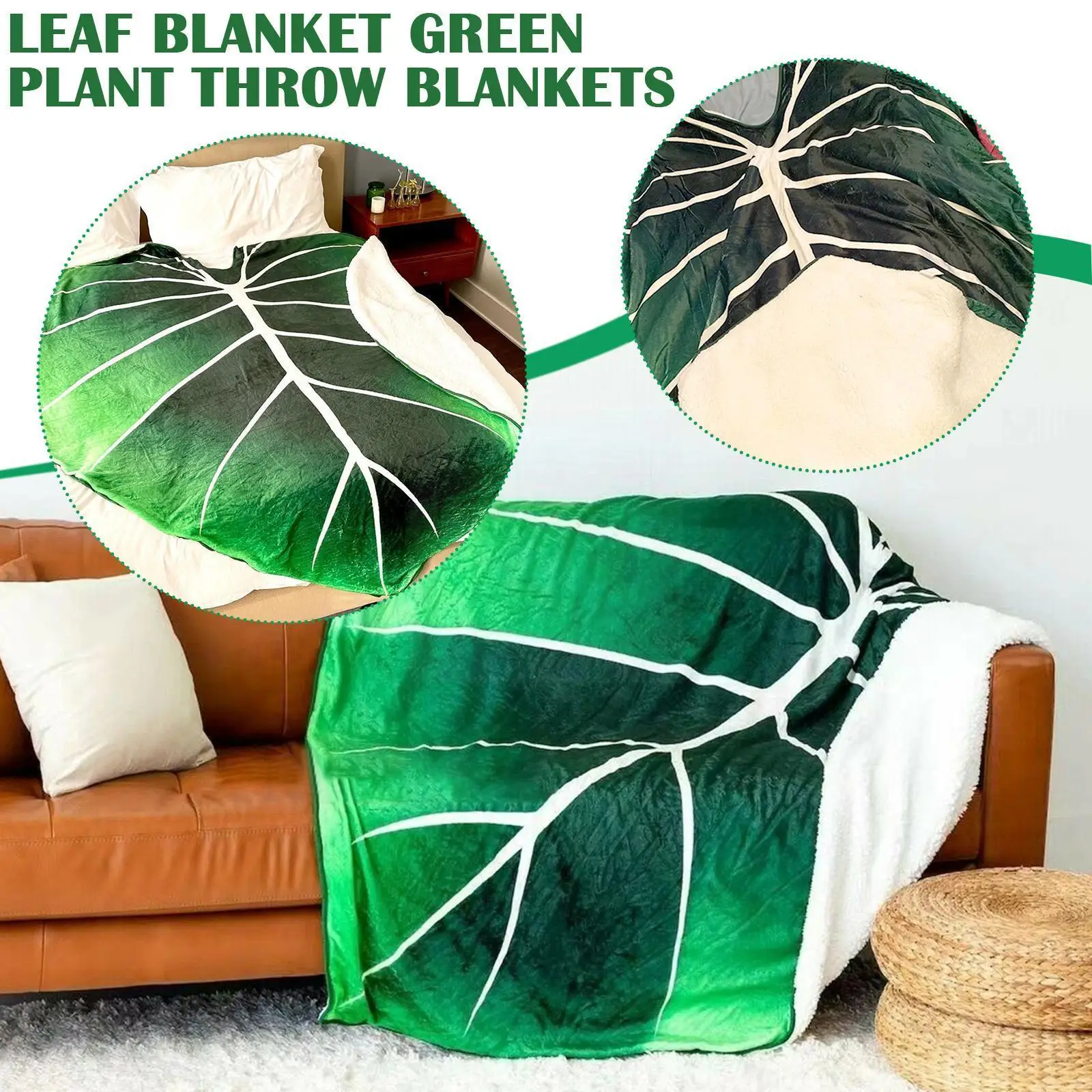 

Super Soft Leaf Blanket For Bed Sofa Gloriosum Plant Blanket Home Decor Throws Warm Sofa Towel Cobertor Christmas Gif B5x0