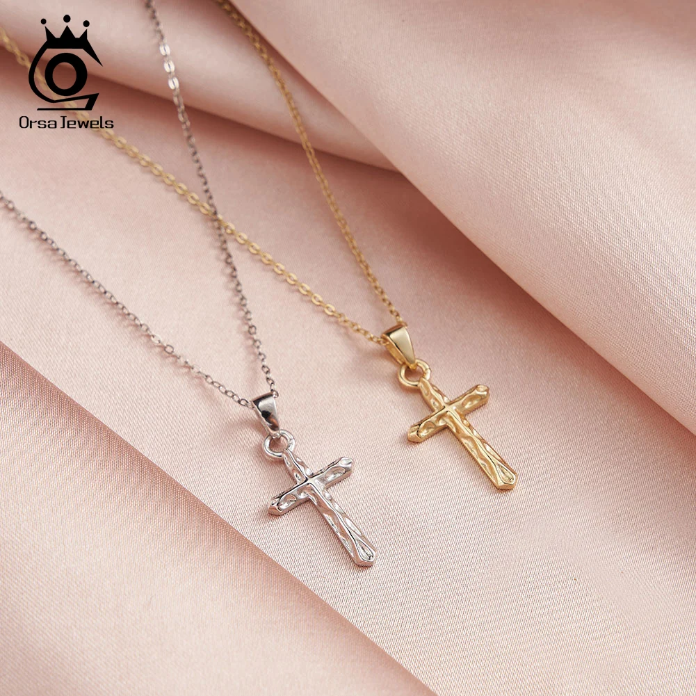 ORSA JEWELS ожерелье с подвеской в виде креста из стерлингового серебра 925 пробы