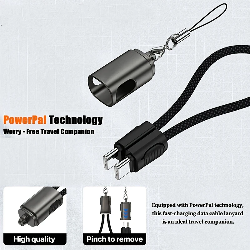 Фото Короткий кабель USB-C на Type-C 65W для Samsung, Xiaomi; кабель для зарядки Type-C на Lightning 27W для iPhone, Power Bank №2