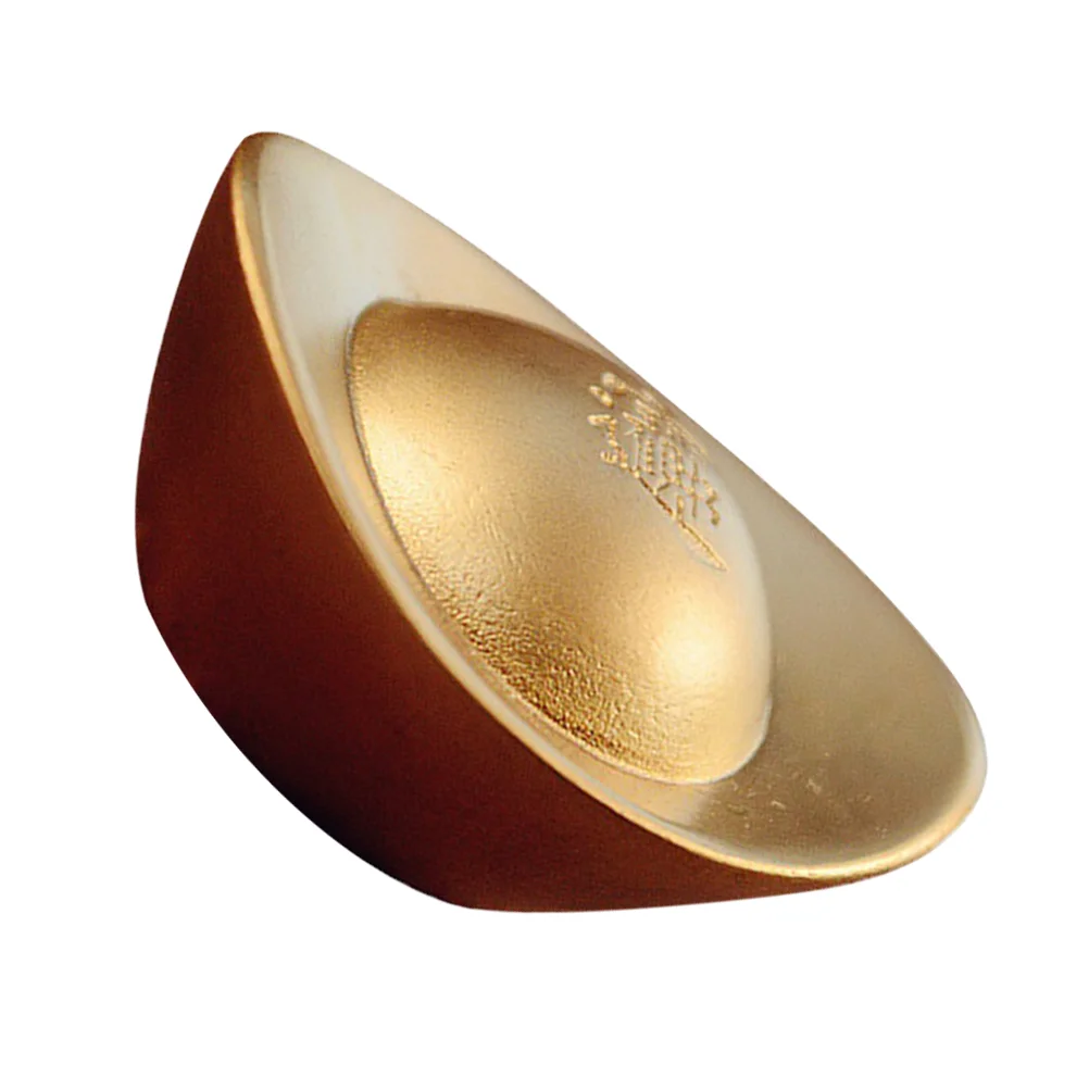 

Mini Golden Ingot Brass Wealth Ingot Auspicious Wealth Gold Ingot for Home Decor