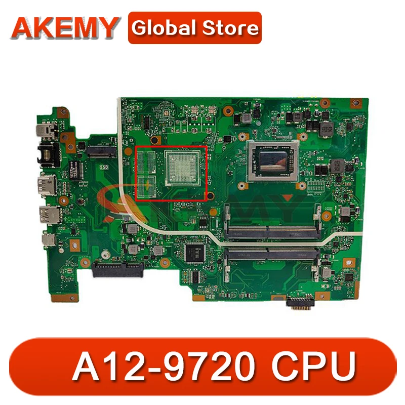 

AKEMY X705QA Laptop Motherboard For ASUS X705QA X705Q Original Mainboard A12-9720 CPU test 100% OK