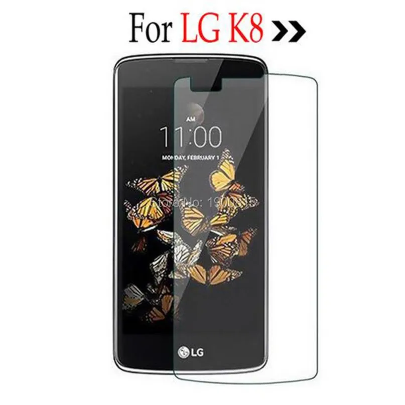 

100pcs/lot for lg k8 tempered glass for lg k8 k 8 lte k350 k350n k3500e screen protector cover protective film case shield guard