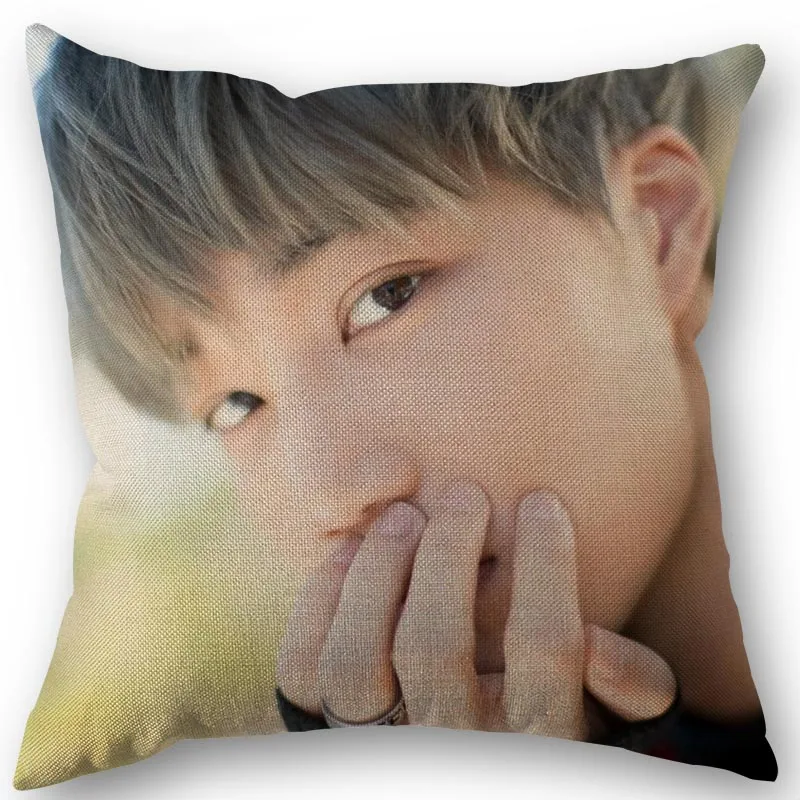 

45X45cm Pillow Cover EXO KAI Square Zipper Cotton Linen Pillow Cases Bedroom Home Wedding Decorative Pillowcase 2.16