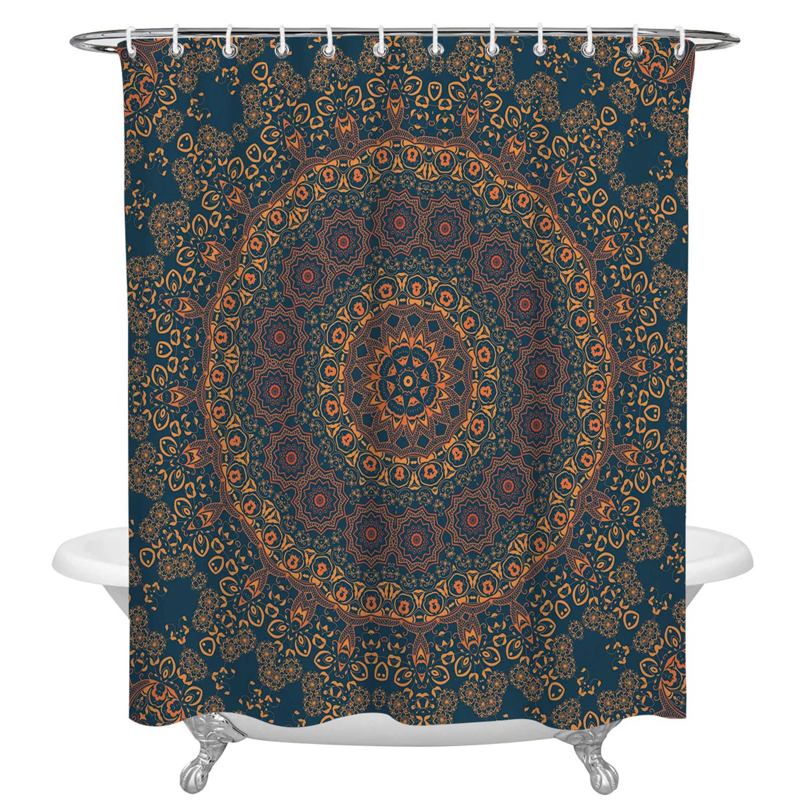 

Mandala Pattern Retro Shower Curtain Luxury Bathroom Decor Waterproof Curtains Polyester Bath Curtain