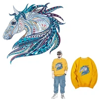 heat transfer clothes t shirt thermal stickers decoration printing fashion colorful horse iron on patches for diy