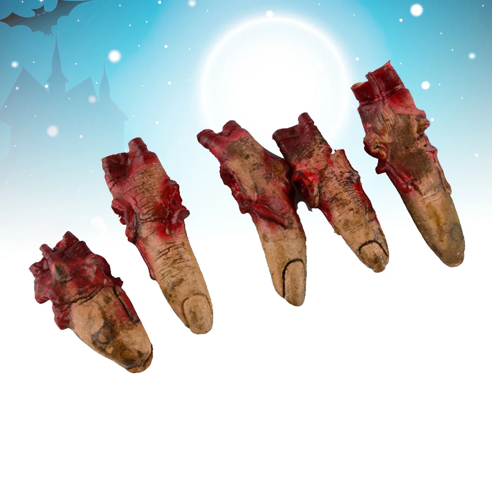 

30 Pcs Red Halloween Smashing Props Broken Zombie Fingers Venue Layout Props Prank Party Supplies