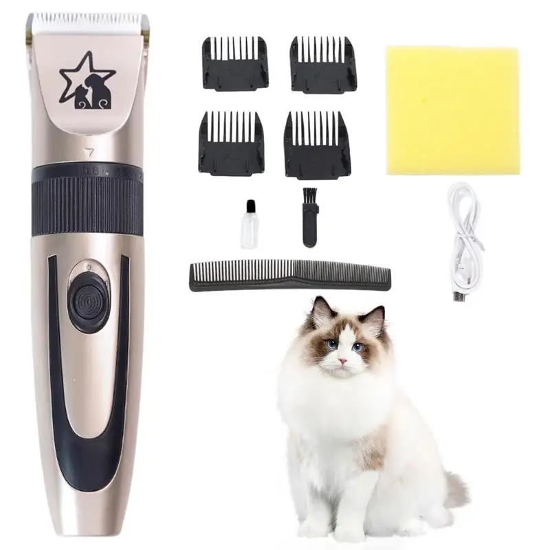 

Dog Grooming Kit USB Recharging Pet Shaver With 5 Adjustable Modes Low Noise Clippers With R-type Head Cat Grooming Supplies For